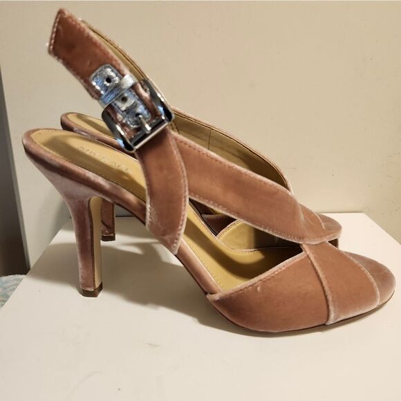 Michael Kors MK "Becky" Lt. Pink Velvet Slingback Heeled Sandals Sz.9.5 Ret $169 - Picture 4 of 9